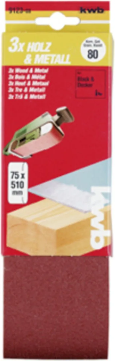 KWB Tank Zımpara Kağıdı 75X510 3 Adet 80 kum  49912308