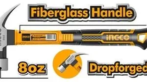 İNGCO Endüstriyel Fiberglass Saplı Çatal Çekiç 220g HCHD0086