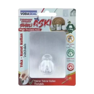 Vodaseal Yapışkanlı Askı Krom Kare