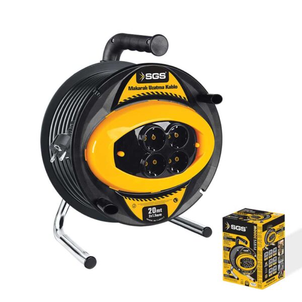 Sgs 2130 Profosyonel Makaralı Uzatma Kablosu 3x1,5 20 Mt